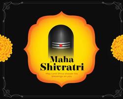 traditionell maha shivratri religiös bakgrund med blommig dekor vektor