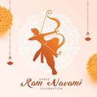 traditionell Hindu Festival RAM Navami Feier Gruß Design vektor