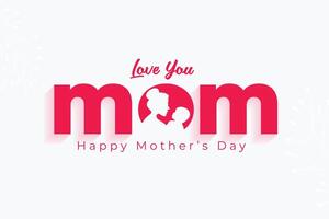 glücklich Mütter Tag eben Karte mit Mama und Kind vektor