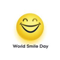 Welt Lächeln Tag Hintergrund mit süß Karikatur Smiley vektor