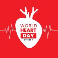 29 September International Herz Tag Poster zum medizinisch Bewusstsein vektor