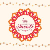 shubh Diwali Festival Hintergrund mit Rangoli und Girlande Design vektor