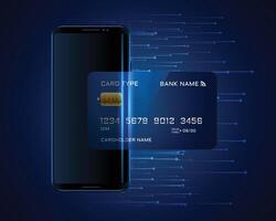 kreditera kort gående inuti mobil digital transaktion begrepp vektor
