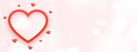 glücklich Valentinsgrüße Tag Weiß Banner mit rot Herzen und Text Raum vektor