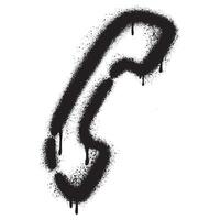 sprühen gemalt Graffiti Telefon Symbol gesprüht isoliert mit ein Weiß Hintergrund. vektor
