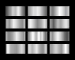 silver- stål skinande metallisk lutning uppsättning vektor illustration