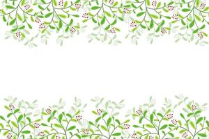 Vektor Einladung Karte oder Postkarte mit Kräuter- Zweige und Geäst Rahmen. rustikal Jahrgang Blumensträuße mit Zweige im Grün Töne auf ein Weiß Hintergrund.