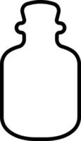 Trank Symbol im Linie. isoliert auf Magie Trank Flasche Flasche Fantasie Elixier Glas Blase Fee trinken mysteriös, glühend und Sieden flüssig, Pilz. Vektor zum Apps, Webseite
