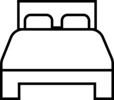 säng ikon i linje stil. isolerat på tecken, symbol av möbel använda sig av för sömn natt i hotell, sjukhus och Hem boende dubbel- säng vektor för appar och hemsida