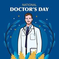 Vektor Banner von National Ärzte Tag. International Urlaub, Glückwunsch.