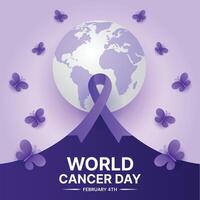 Welt Krebs Tag Poster, Krebs Bewusstsein Banner Vektor