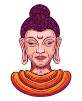 Buddha schließen oben Gesicht Vektor