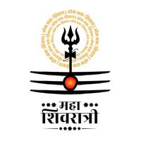 Shiva Stirn Symbol und Trishul maha Shivratri Vorlage Vektor