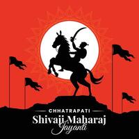 chhatrapati Shivaji Maharaj Jayanti Gruß, großartig indisch Maratha König Vektor