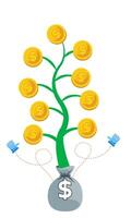 Geld Wachstum Pflanze , Investition Konzept Vektor