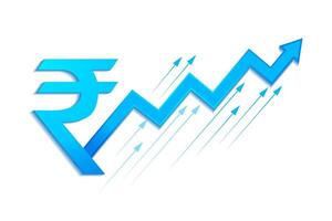 indisk valuta, rupee tillväxt begrepp vektor