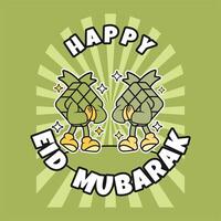 Ketupat eid Mubarak groovig Vektor Design