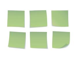 grön klibbig anteckningar uppsättning. lämplig för anteckningar, reklam, och Övrig, vektor illustration