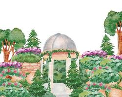 Aquarell Garten Illustration Hintergrund vektor