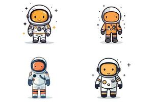 söt astronaut tecknad serie vektor illustration.