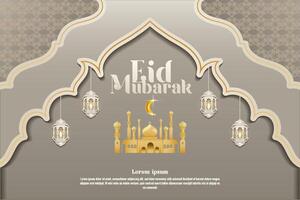 elegant islamisch Glanz Hintergrund und Poster eid Mubarak idul fitri oder Ramadan mit Gradient elemen vektor