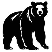 grizzly svart silhuett vektor, vit bakgrund. vektor