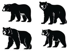 Björn svart silhuett vektor. vektor
