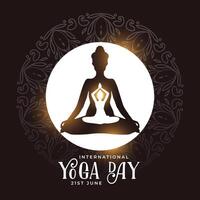 Auge fangen International Yoga Tag Hintergrund zum Übung Thema Design vektor