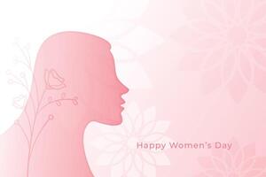 internationell kvinnor dag händelse härlig rosa kort design vektor