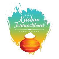 krishna Janmashtami festival skön hälsning lyckönskningar kort design vektor