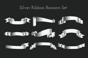 uppsättning av silver- band element baner design vektor