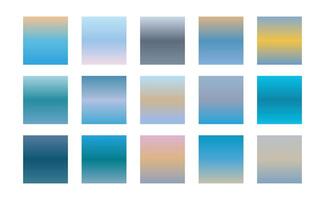samling av slät blå Färg palett bakgrund design vektor