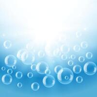 glänzend Wasser Luftblasen mit Licht Fackel Hintergrund vektor