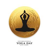 premie yoga dag händelse bakgrund för fysisk och mental styrka vektor