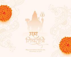 religiös maha shivratri festival blomma hälsning design vektor