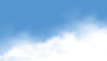 realistisch Rauch oder Wolken auf Himmel Blau Hintergrund vektor