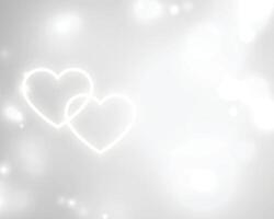 Weiß Valentinsgrüße Tag Hintergrund mit zwei Herzen vektor