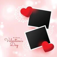 Valentinsgrüße Tag Karte mit Foto Frames Design vektor