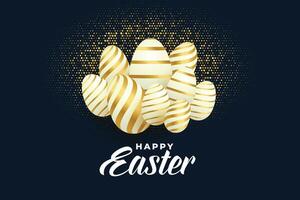 Bündel von golden Ostern Eier Hintergrund Design vektor