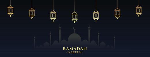 Ramadan kareem Banner mit golden Laterne Dekoration vektor