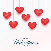realistisk 3d hjärtan valentines dag bakgrund vektor