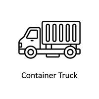 Container LKW Vektor Gliederung Symbol Design Illustration. Herstellung Einheiten Symbol auf Weiß Hintergrund eps 10 Datei