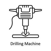 Bohren Maschine Vektor Gliederung Symbol Design Illustration. Herstellung Einheiten Symbol auf Weiß Hintergrund eps 10 Datei