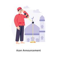 azan meddelande platt stil design vektor illustration. stock illustration