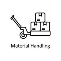 Material Handhabung Vektor Gliederung Symbol Design Illustration. Herstellung Einheiten Symbol auf Weiß Hintergrund eps 10 Datei