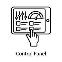 kontrollera panel vektor översikt ikon design illustration. tillverkning enheter symbol på vit bakgrund eps 10 fil