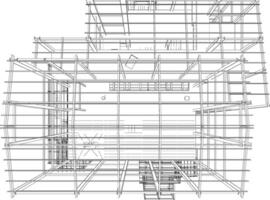 3d Illustration von Gebäude Struktur vektor