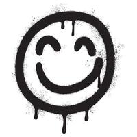 sprühen gemalt Graffiti lächelnd Gesicht Emoticon isoliert auf Weiß Hintergrund. vektor