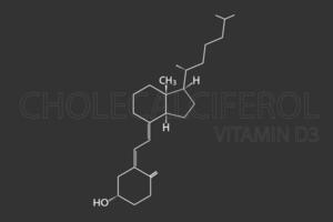 kolekalciferol molekyl skelett- kemisk formel vektor