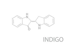 indigo molekyl skelett- kemisk formel vektor